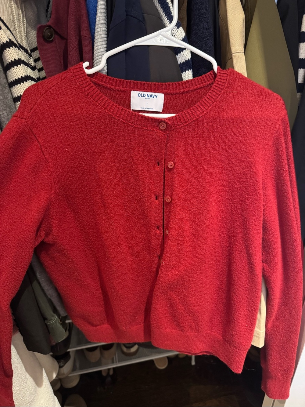 Old Navy Red Button-Up Women's Cardigan